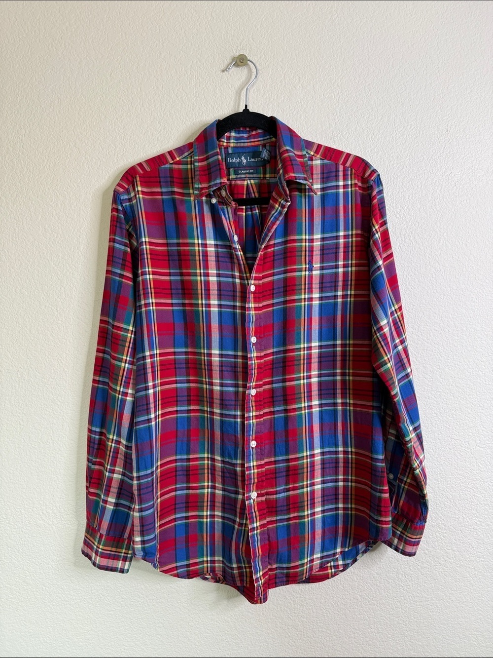 Ralph Lauren classic fit Oxford plaid button down small